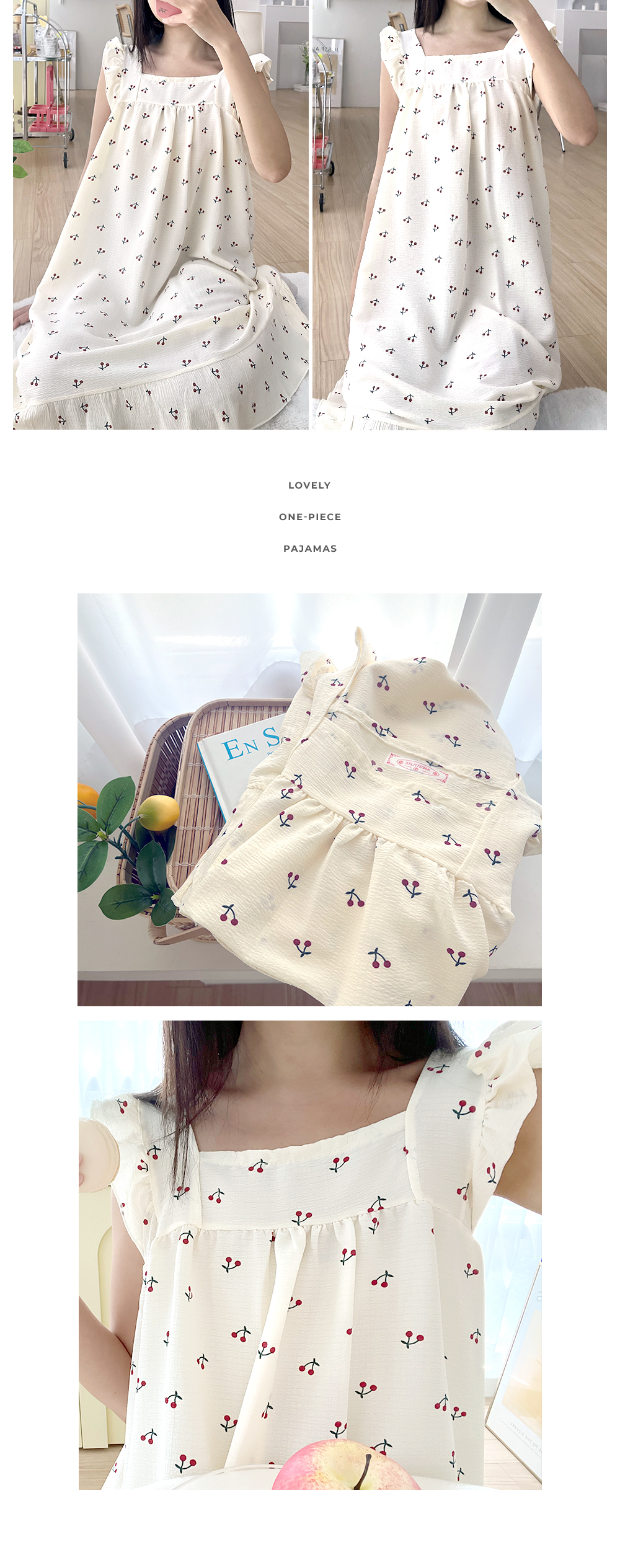 ✨44-99까지/지지미✨ 빅사이즈 프릴 원피스 잠옷 파자마 홈웨어 상세 이미지 10
