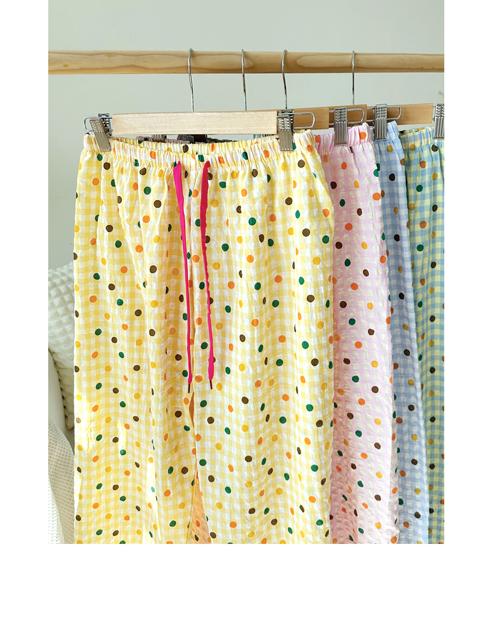 ✨신상/10컬러✨ 여성 9부 포인트 패턴 파자마 바지 44~66까지 긴바지 사계절 간절기 홈웨어 밴딩 주머니 팬츠 집순이템 상세 이미지 11