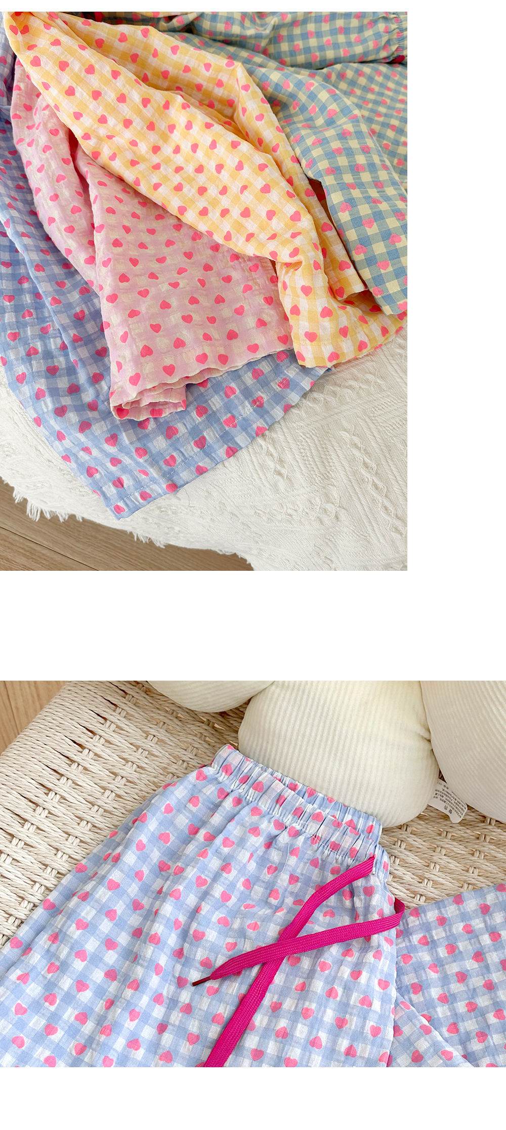 ✨신상/10컬러✨ 여성 9부 포인트 패턴 파자마 바지 44~66까지 긴바지 사계절 간절기 홈웨어 밴딩 주머니 팬츠 집순이템 상세 이미지 23